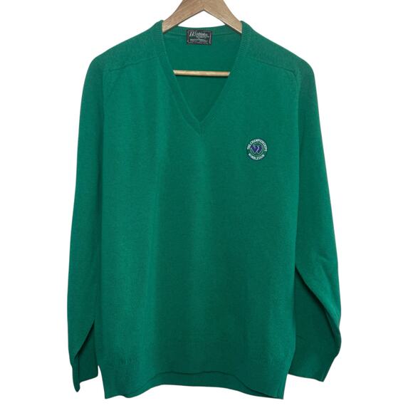 Vtg New Kent & Curwin Wimbledon 100% Pure New Wool Size Large Green Sweater